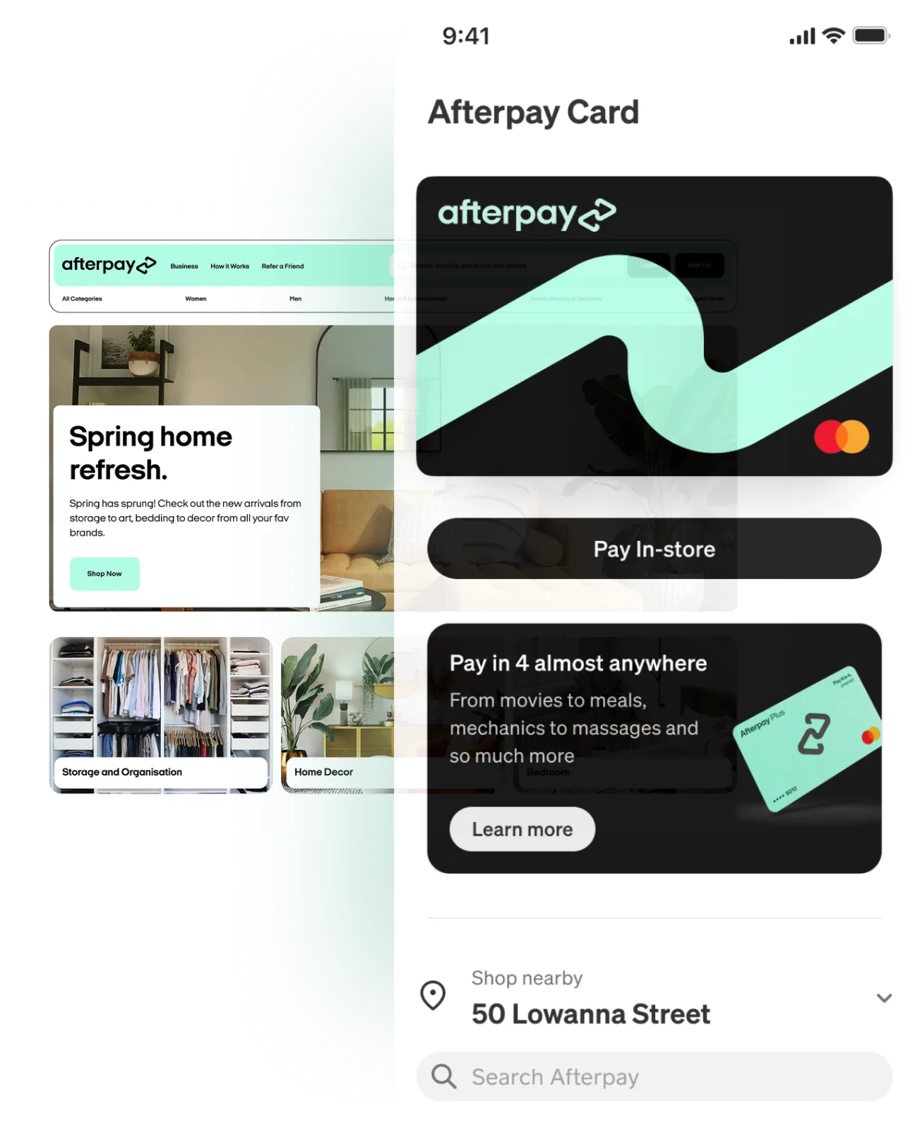 Afterpay Card app interface