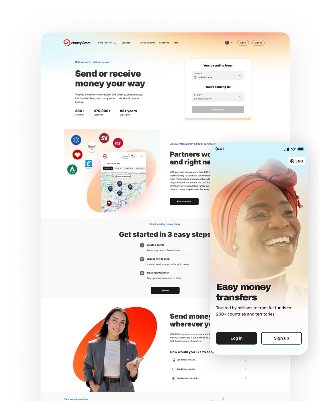 MoneyGram marketing site and app